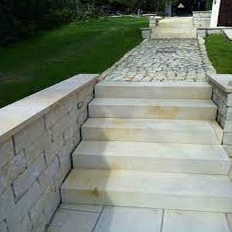 20 x 45 cm Sandstein-Blockstufen Geltona gelb