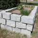 20 x 20 cm Granit-Kleinmauersteine Griys hellgrau eingebaut