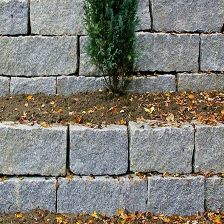 30 x 30 cm Granit-Mauersteine Griys hellgrau gespalten