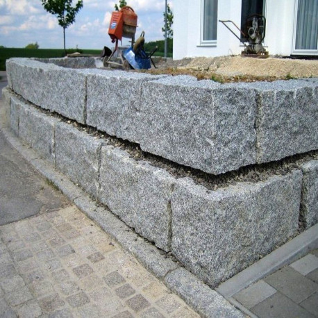 40 x 40 cm Granit-Mauersteine Griys hellgrau