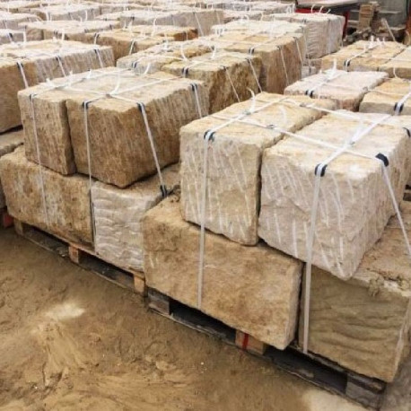 50 x 50 cm Sandstein-Mauersteine Farin gelb-beige