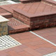 3 cm starke Sandstein-Mauerabdeckplatten Mapula rot 36 cm breit