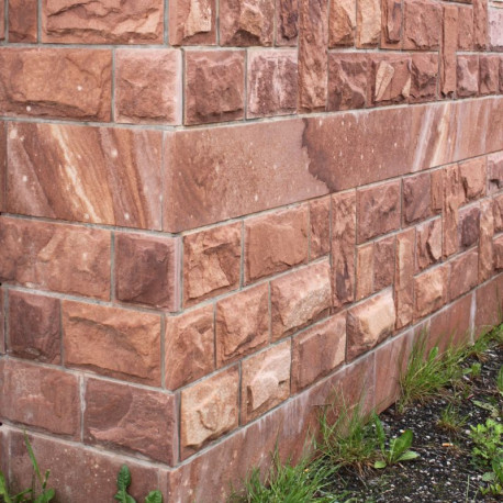 2 - 3 cm starke Sandstein-Verblender Mapula rot 30 x 15 cm