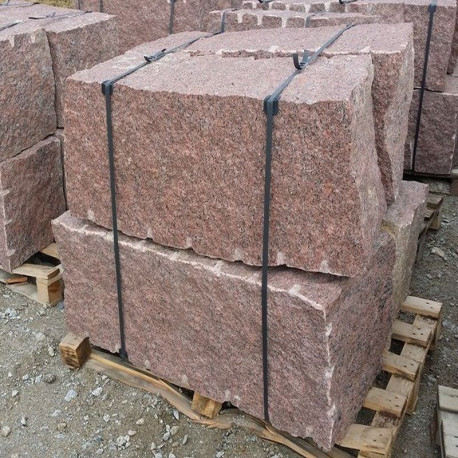 40 x 40 cm Granit-Mauersteine Raudona rot
