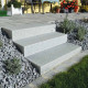 15 x 35 cm Granit-Blockstufen Griys hellgrau 300 cm lang