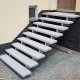 6 x 30 cm Granit-Trittstufen Griys hellgrau 200 cm lang