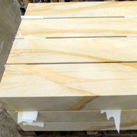 15 x 35 cm Sandstein-Blockstufen Geltona gelb