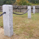 35 x 35 cm Granitpfosten Griys hellgrau 300 cm lang