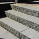 15 x 35 cm Basalt Blockstufen schwarz, geflammt 50 cm lang