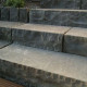 15 x 35 cm Basalt Blockstufen schwarz, geflammt 75 cm lang